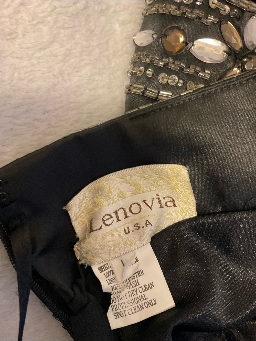 Lenovia gown formal dress black satin cut outs - Picture 10 of 16